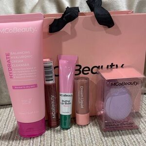MCoBeauty  Rosé Butter Lip Balm, lip tint, hydrate cleanser, dewy blush,blender